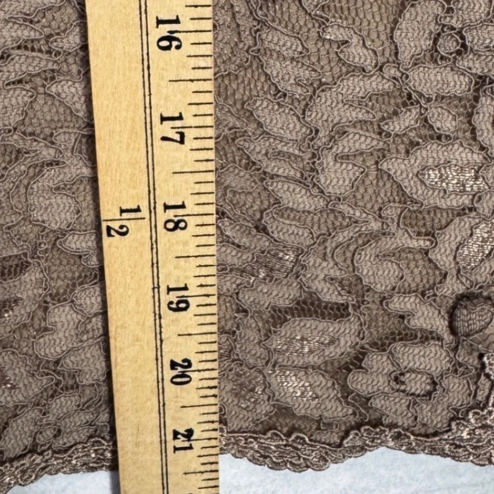 Talbots Brown Gold Metallic Floral Lace Button Front Jacket Scalloped Collar 4